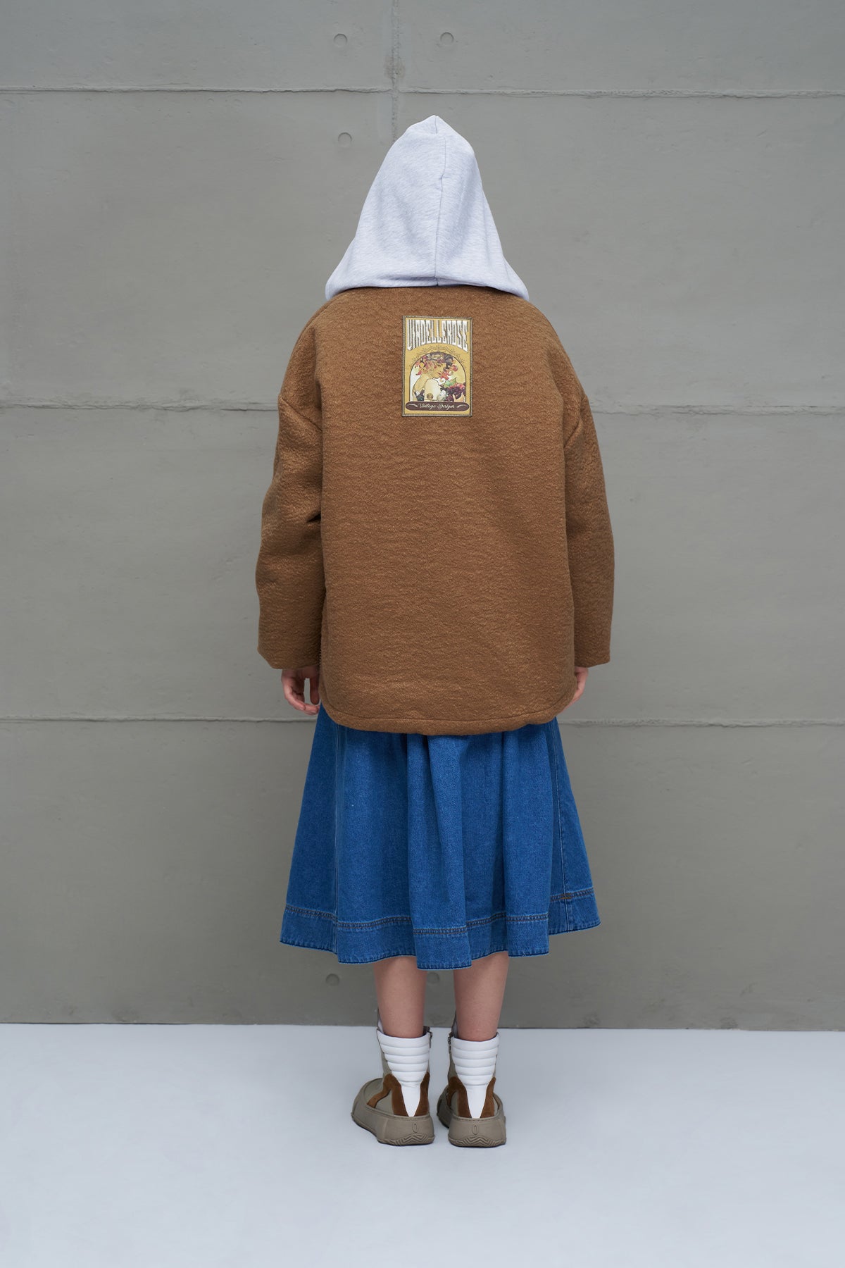 Camel Reversible Drawstring Oversized Coat 18135