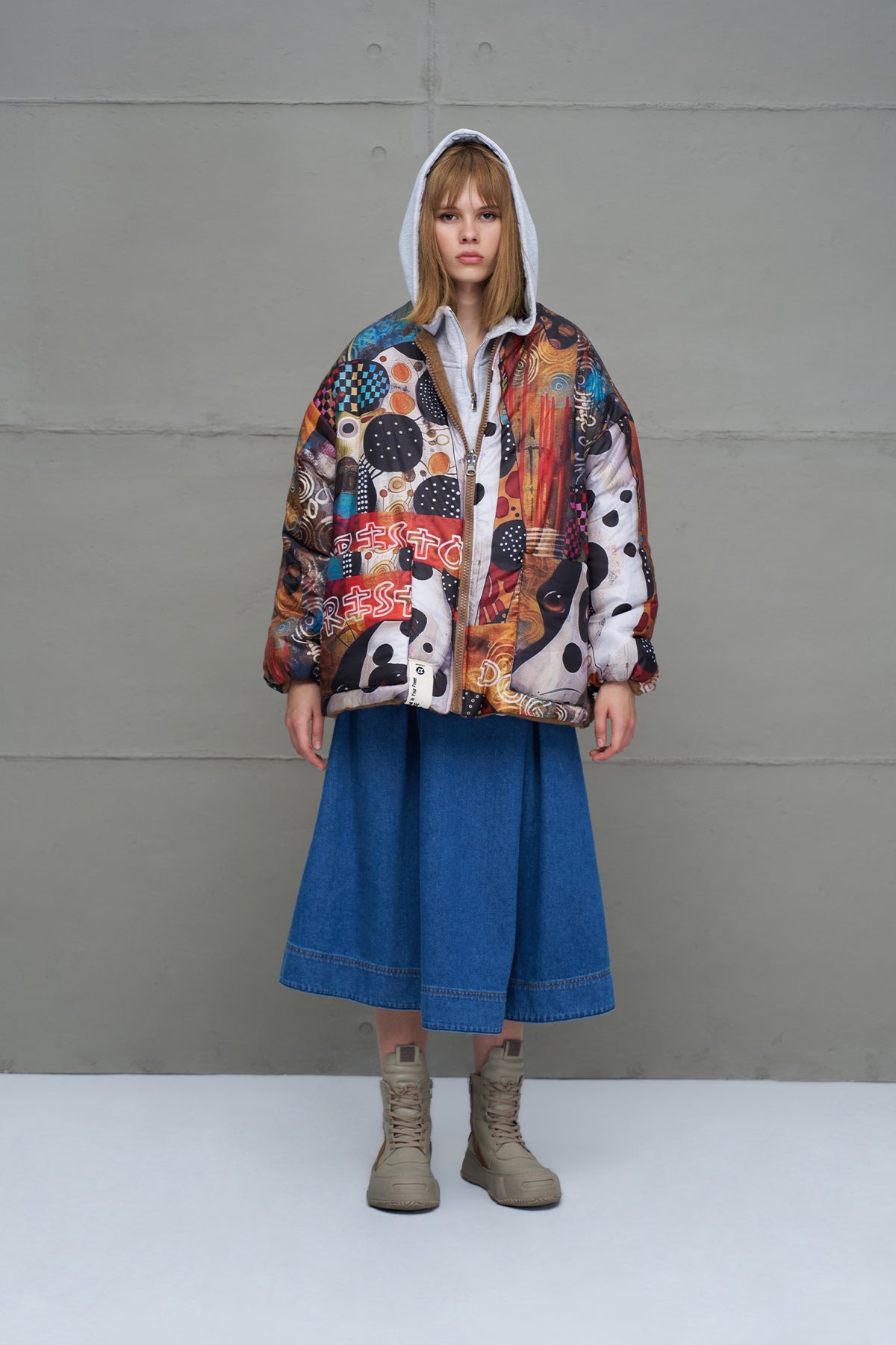 Camel Reversible Drawstring Oversized Coat 18135