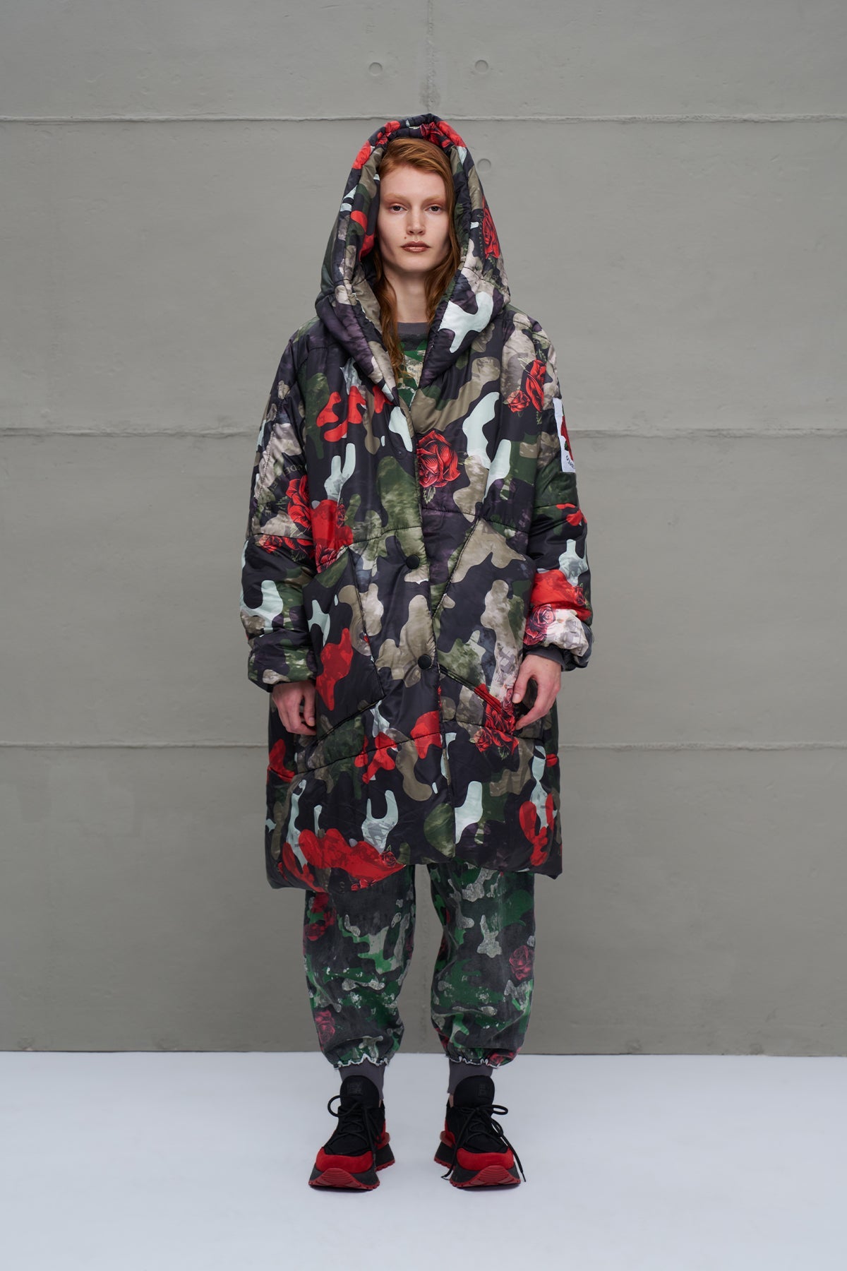 Camo Camouflage Puffer Long Oversized Coat 18136