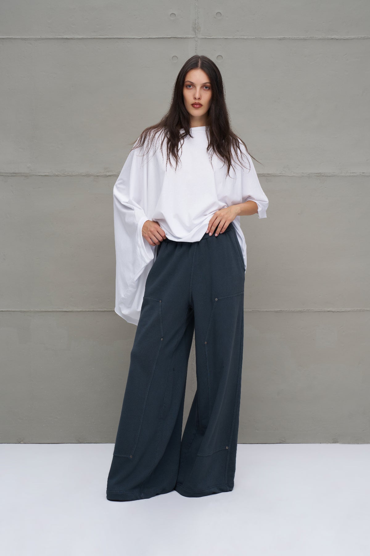 Anthracite High-waisted Oversized Trousers 18155