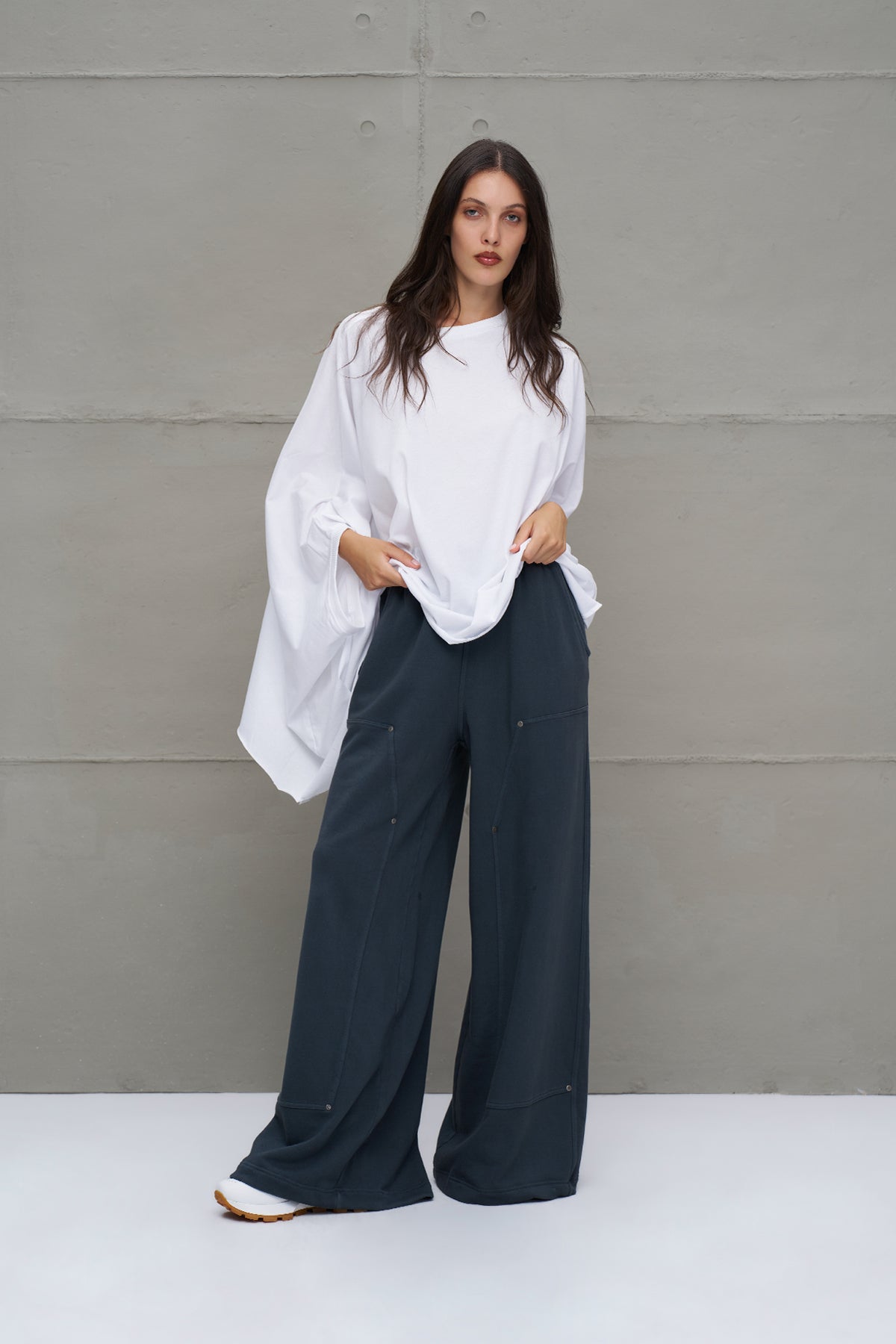Anthracite High-waisted Oversized Trousers 18155