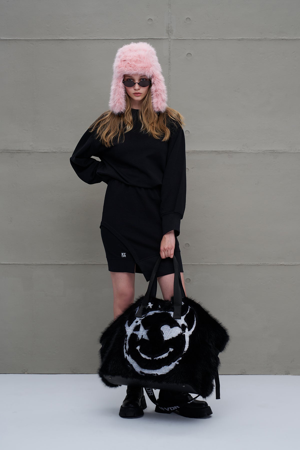 Black Asymmetric Oversized Dress 18161