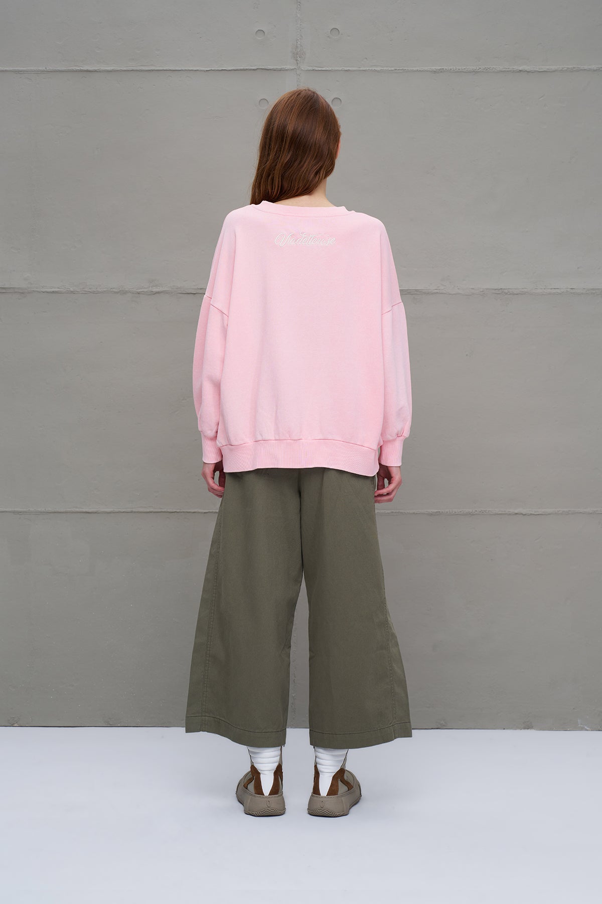 Pink Slogan-print Oversized Sweatshirt 18178