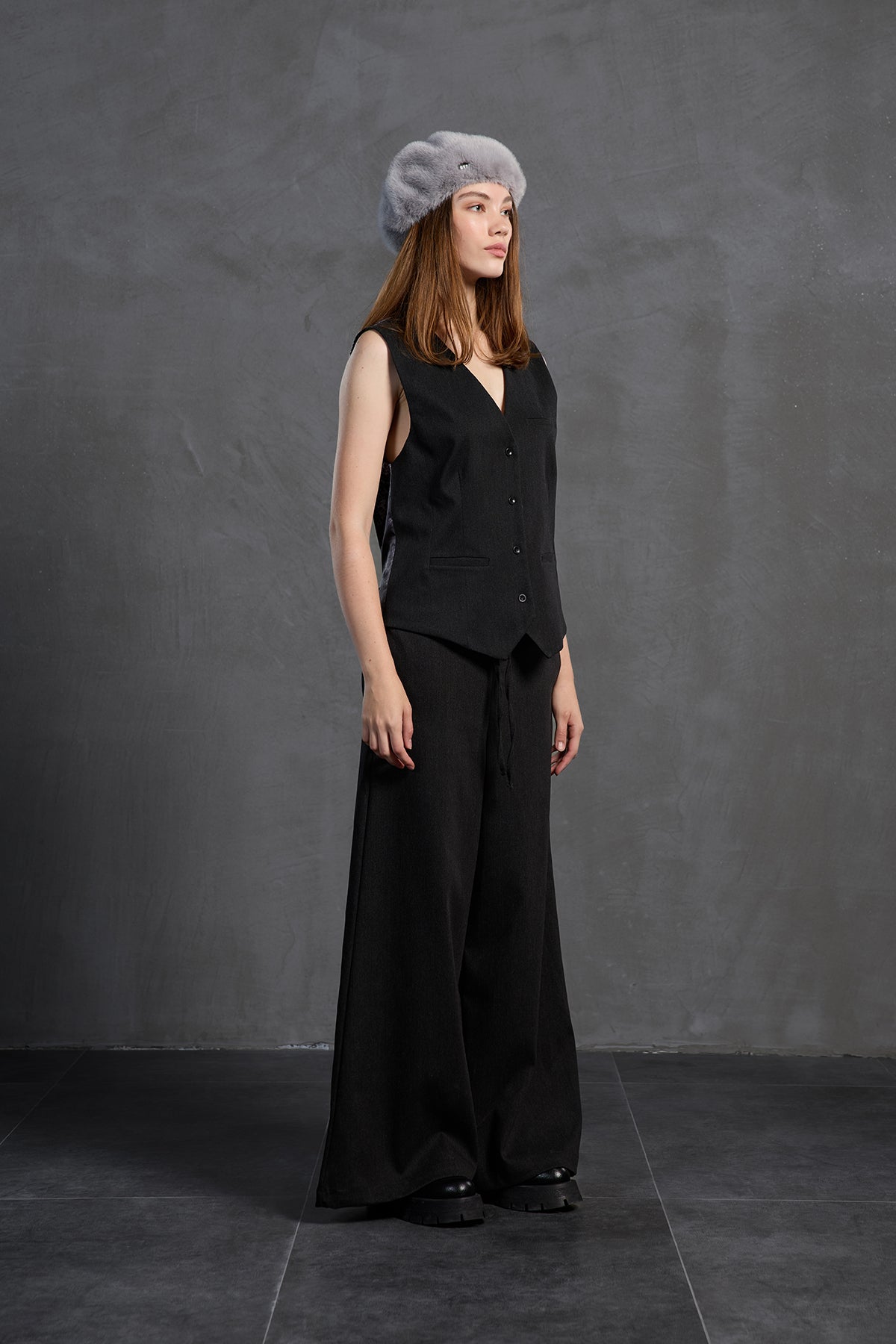 Black Wide Leg Trousers 18212