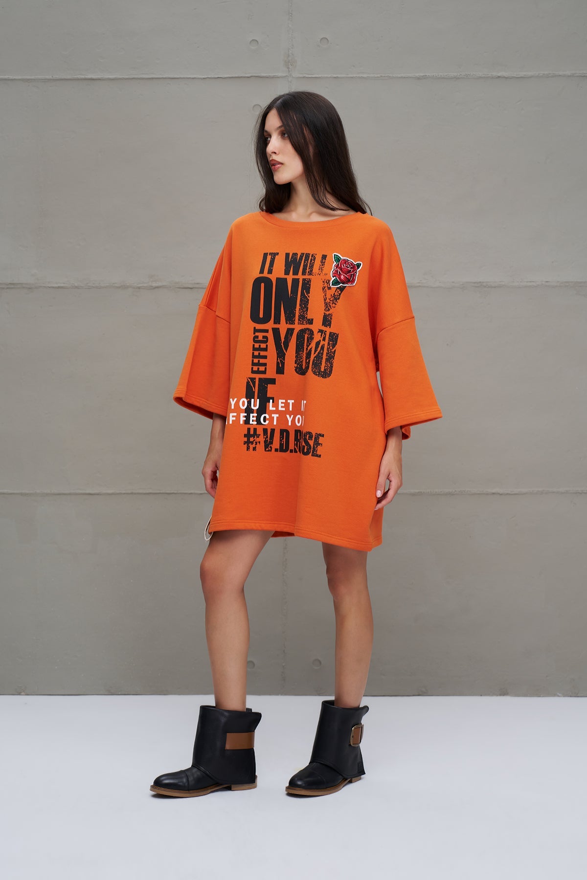 Orange Oversized Sweatshirt 18215