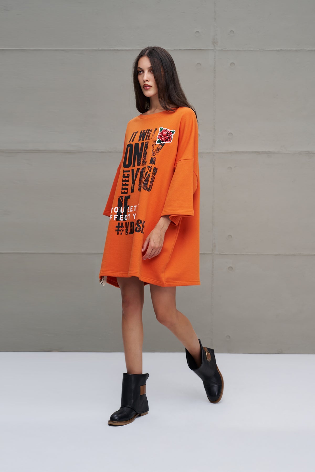 Orange Oversized Sweatshirt 18215
