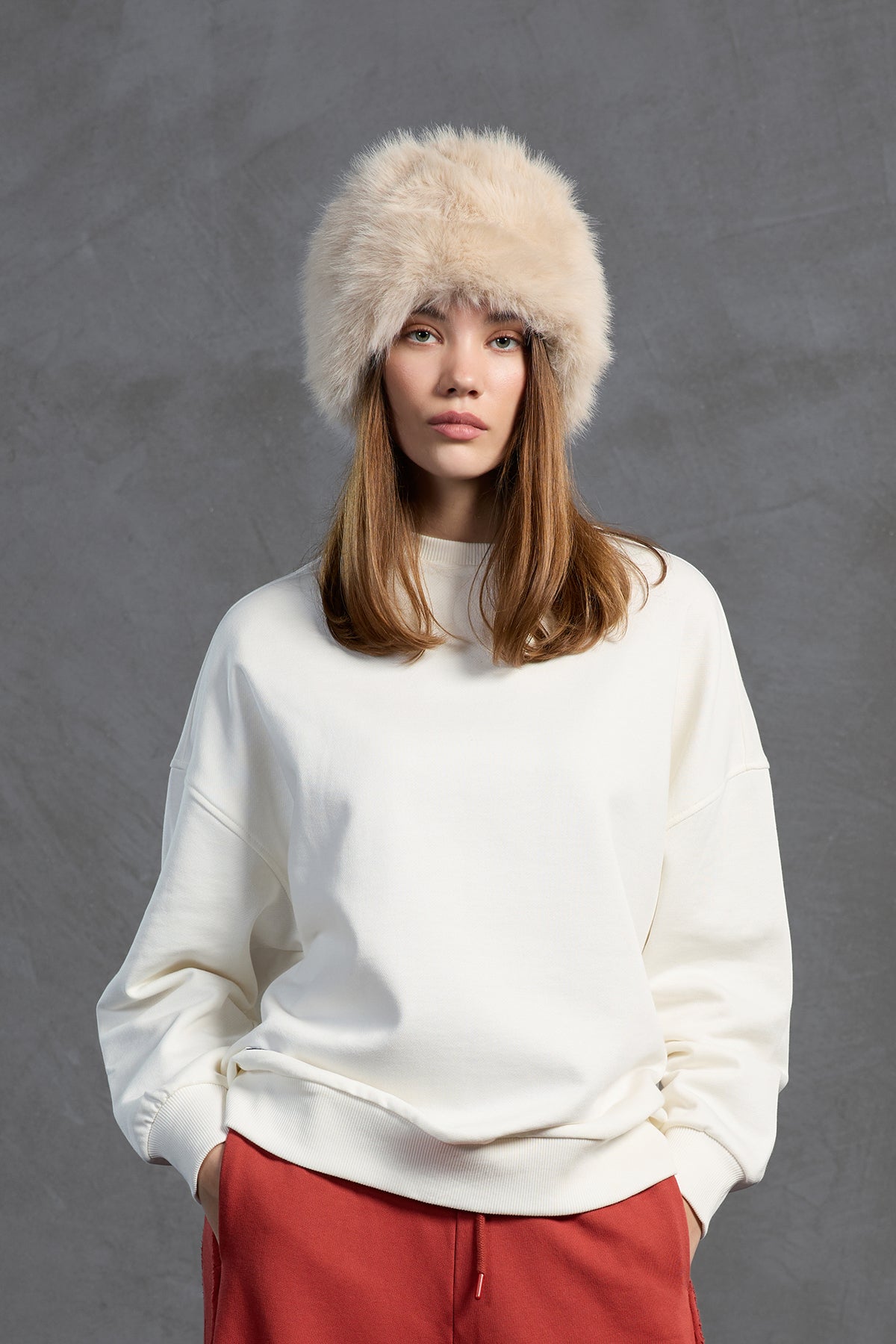 Off White Slogan Printed Oversize Sweatshirt 18217