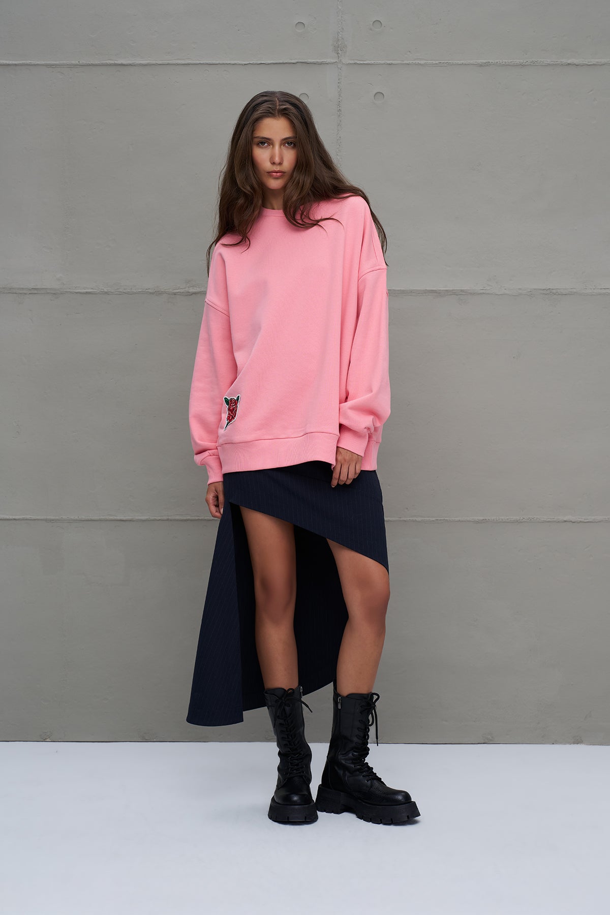 Pink Slogan Printed Oversized Sweatshirt 18218
