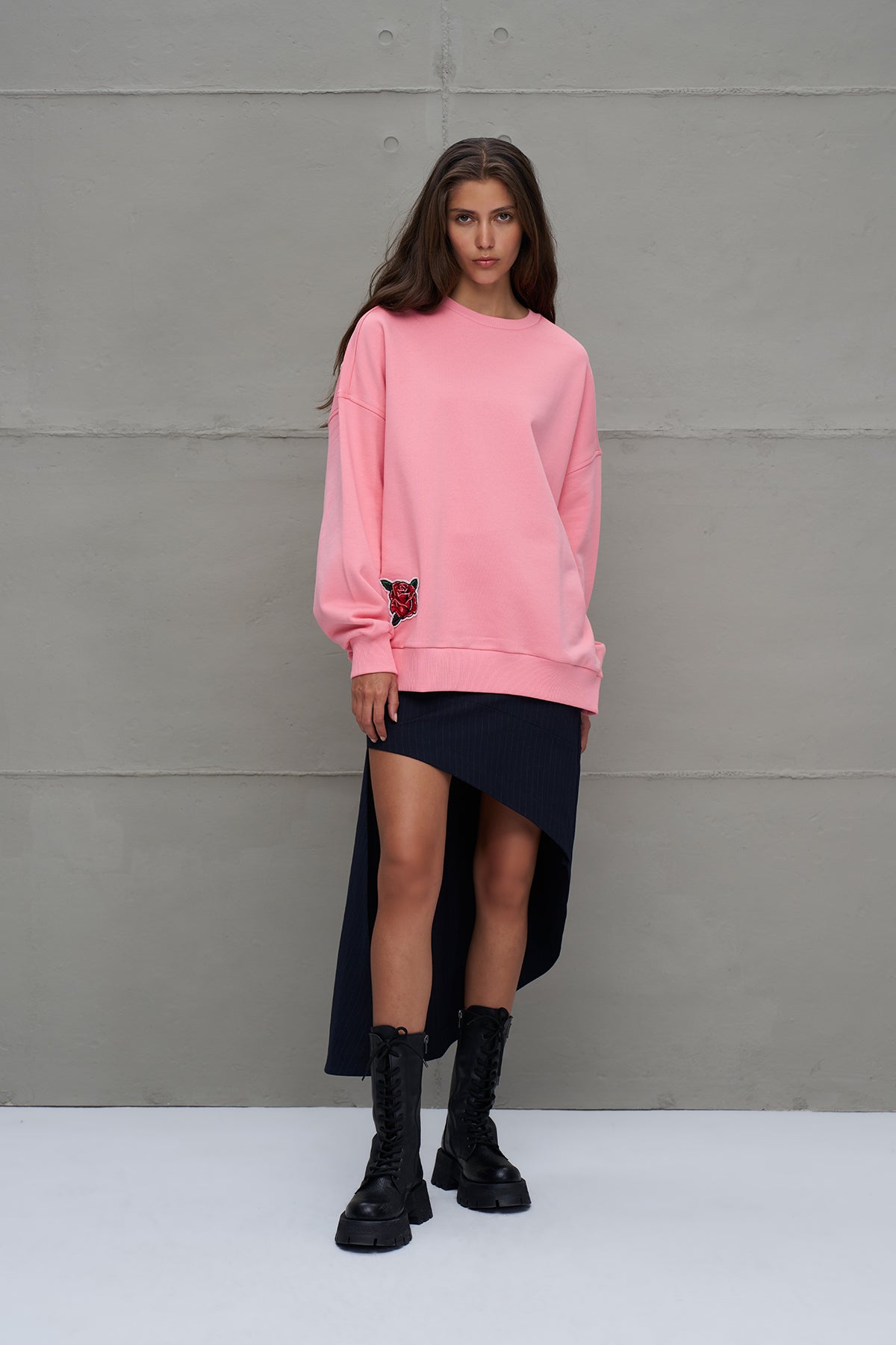 Pink Slogan Printed Oversized Sweatshirt 18218