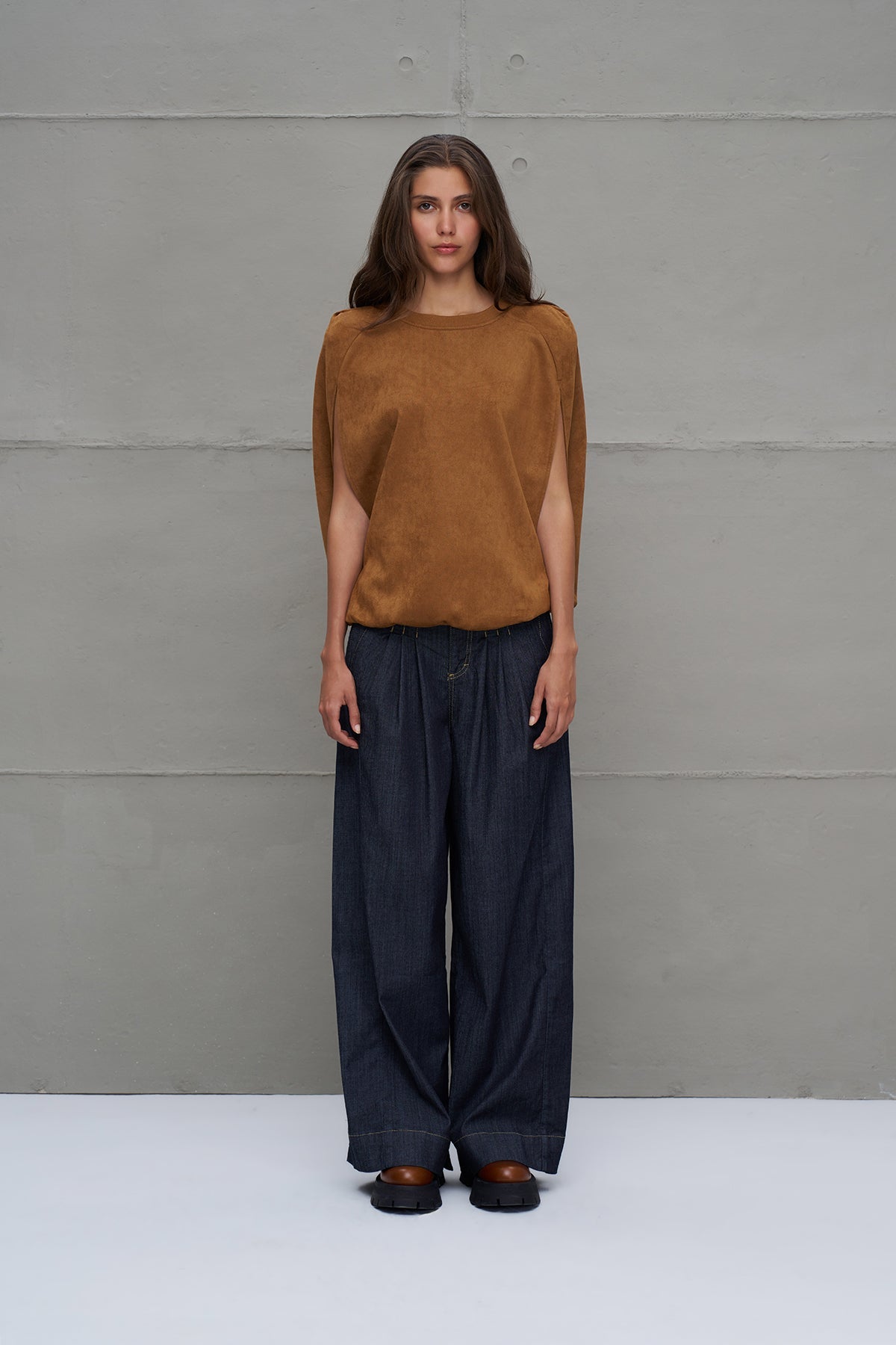 Camel Padded Sleeveless Blouse 18229