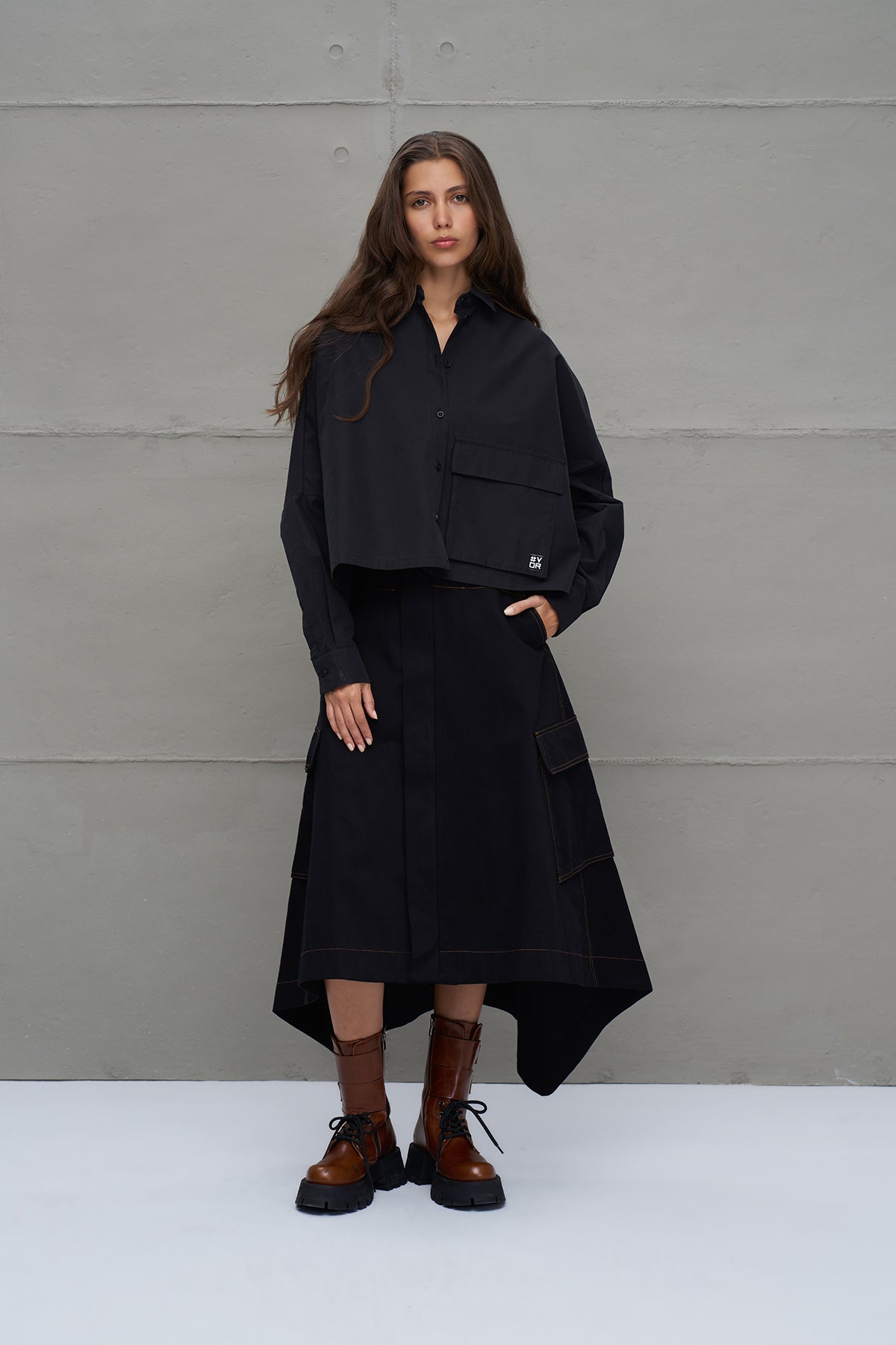 Black Crop Shirt 18230