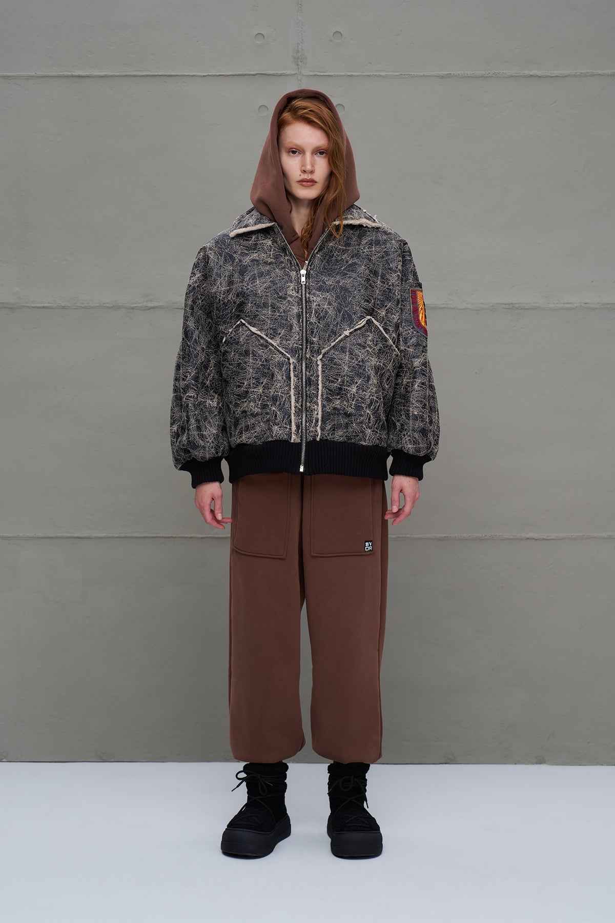 Black Oversize Pilot Jacket 18258