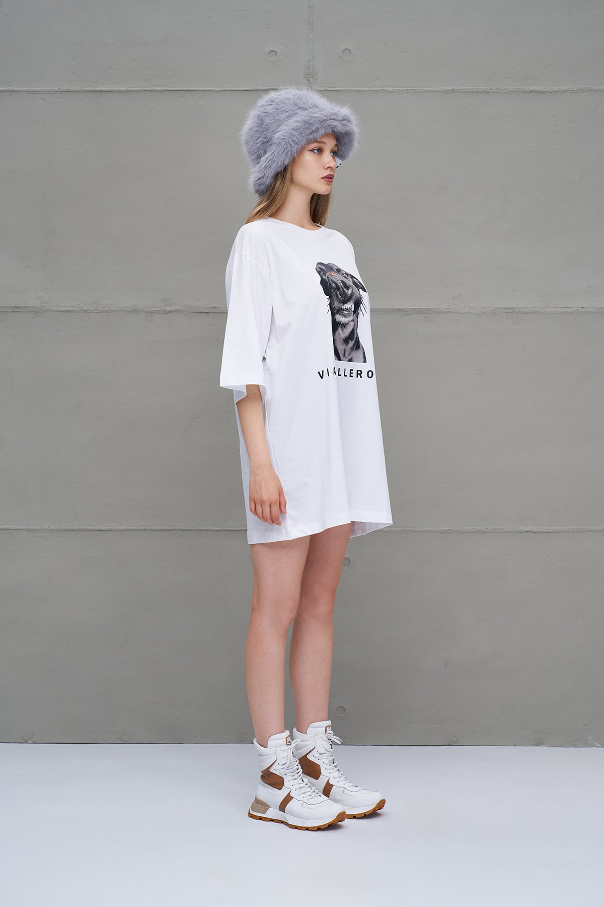White Printed Oversize T-shirt 18263