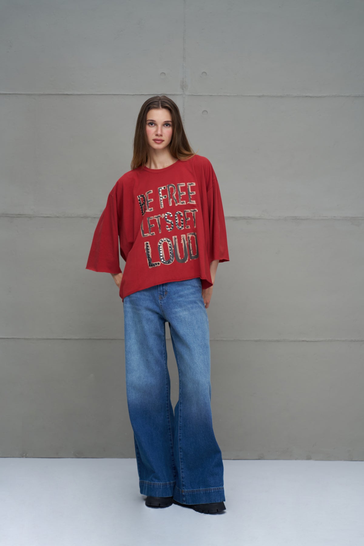 Blue Checkered Detail Denim Trousers 18269