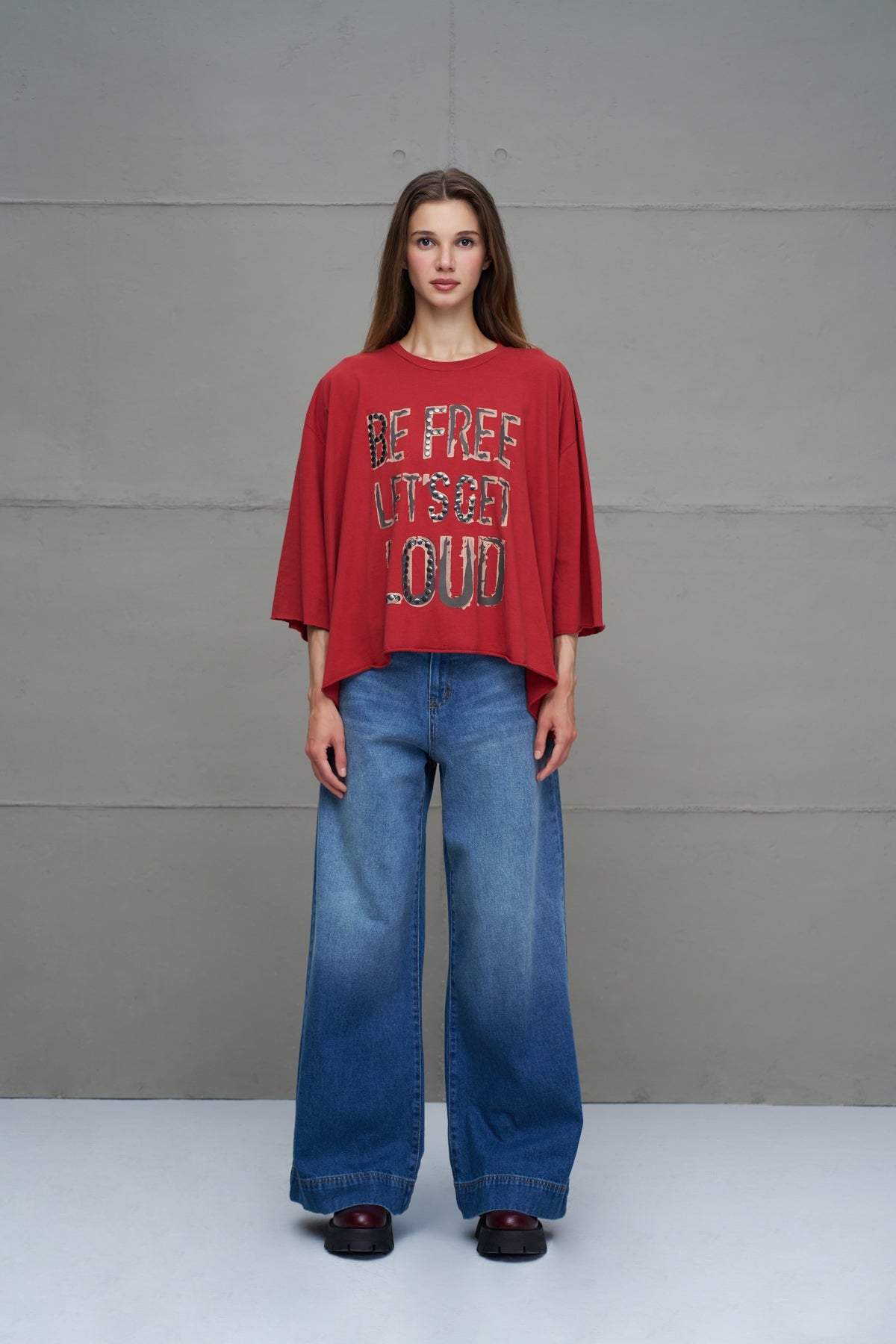 Blue Checkered Detail Denim Trousers 18269