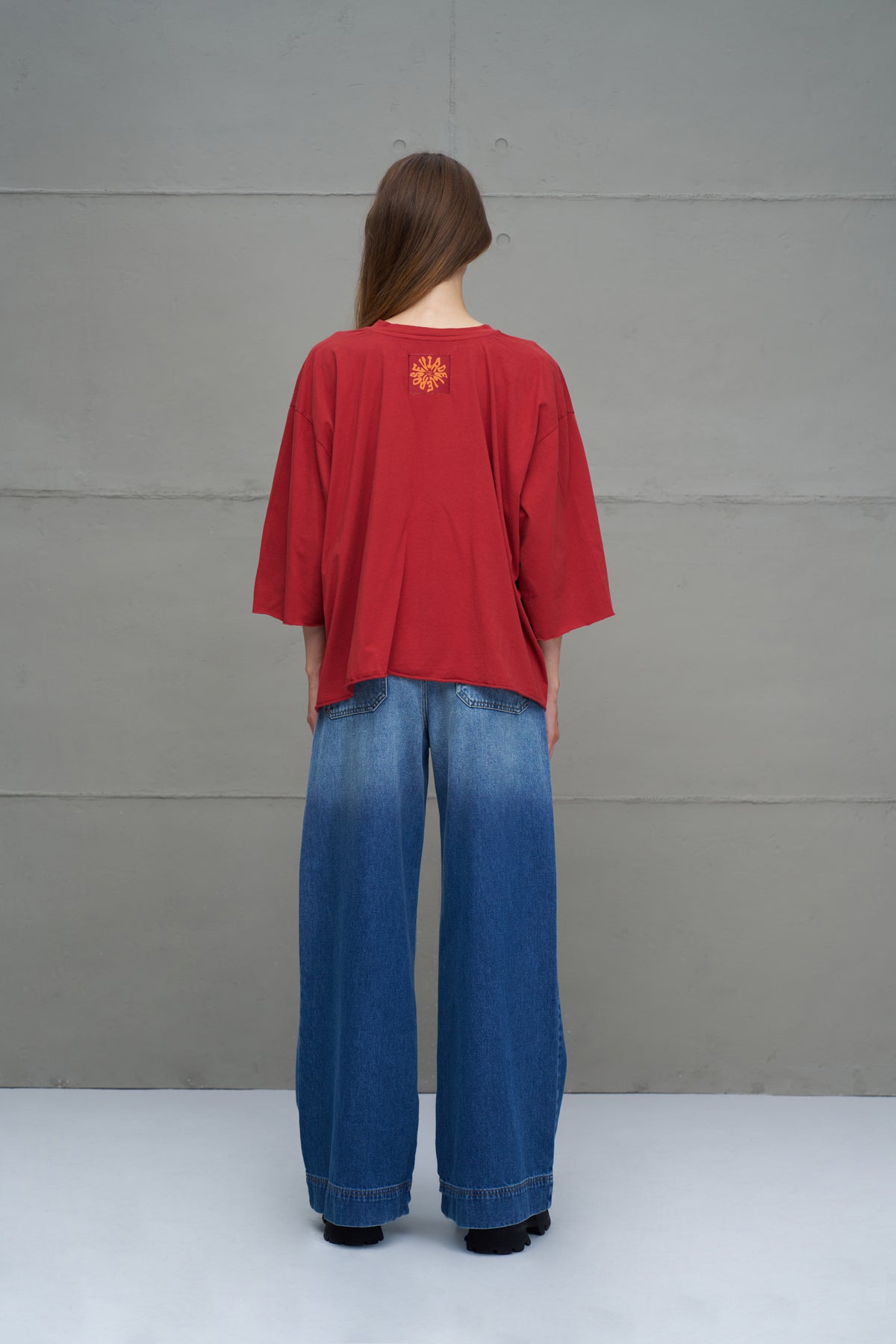 Blue Checkered Detail Denim Trousers 18269