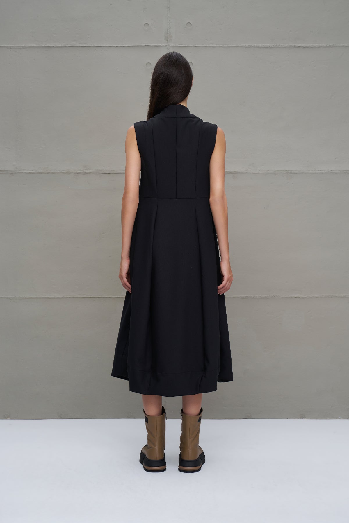 Black Balloon Form Oversize Dress 18283