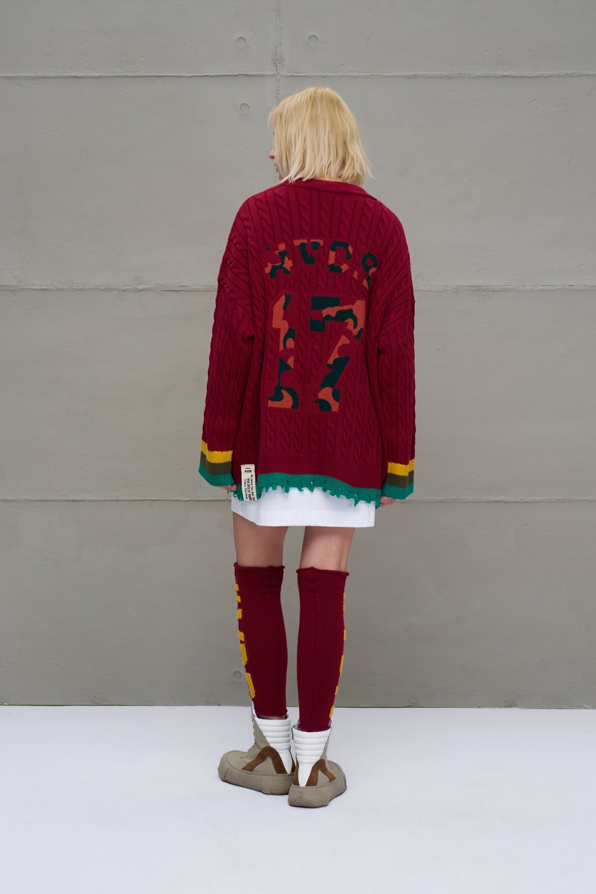 Burgundy Mustard Logo Detailed Leggings 18287