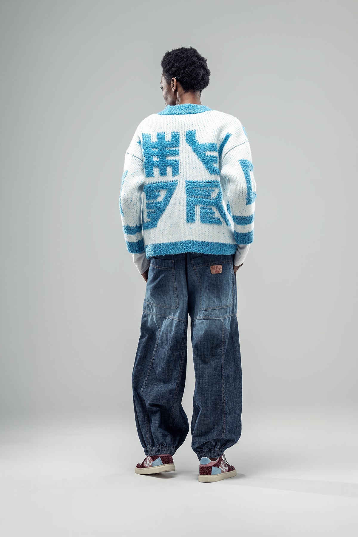 Blue White Knit Cardigan 20017