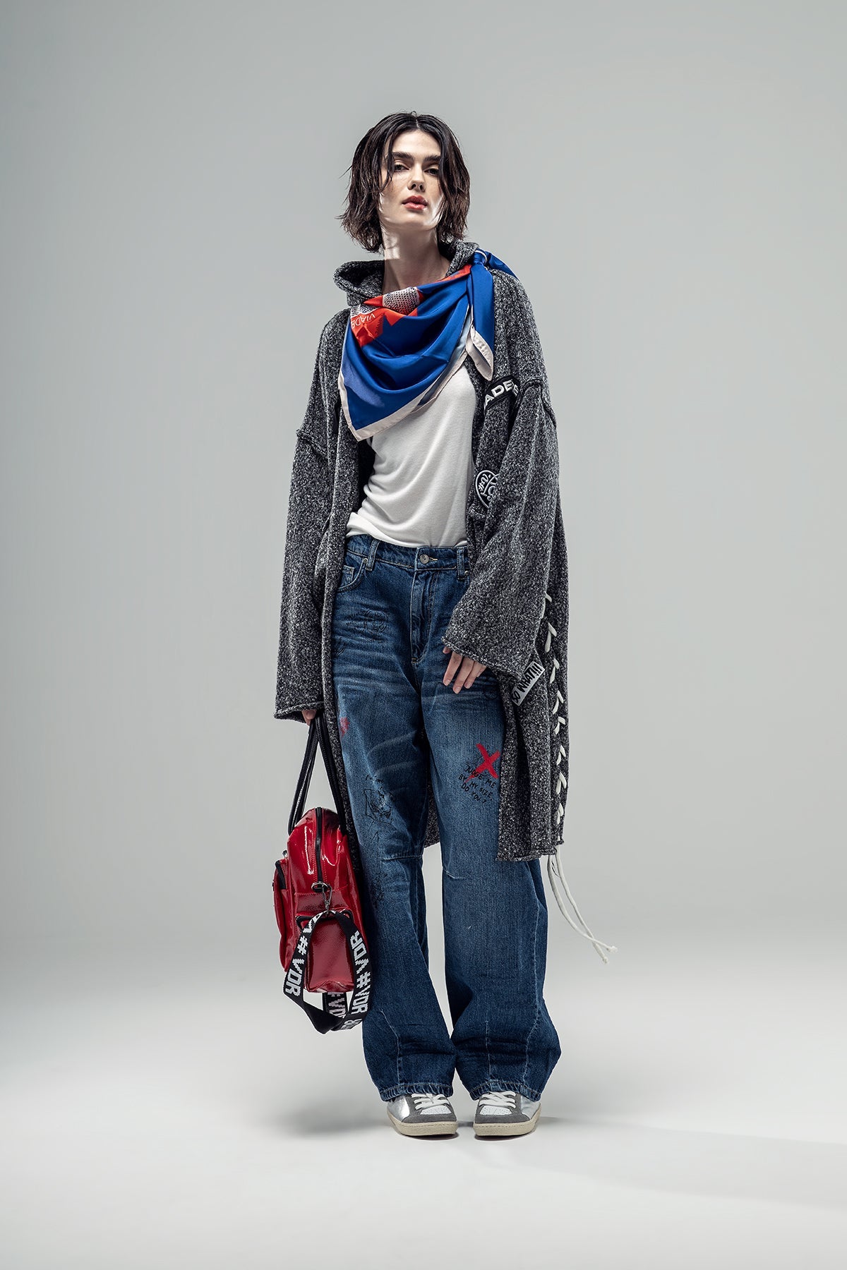 Black Melange Knit Cardigan 20023