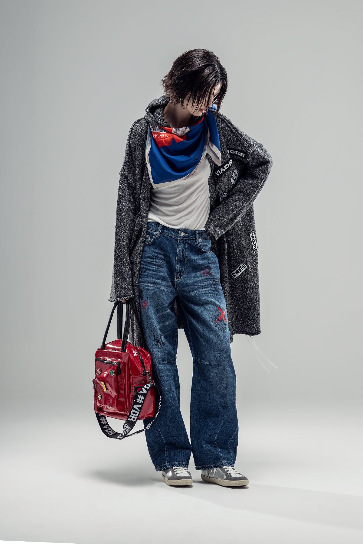 Black Melange Knit Cardigan 20023