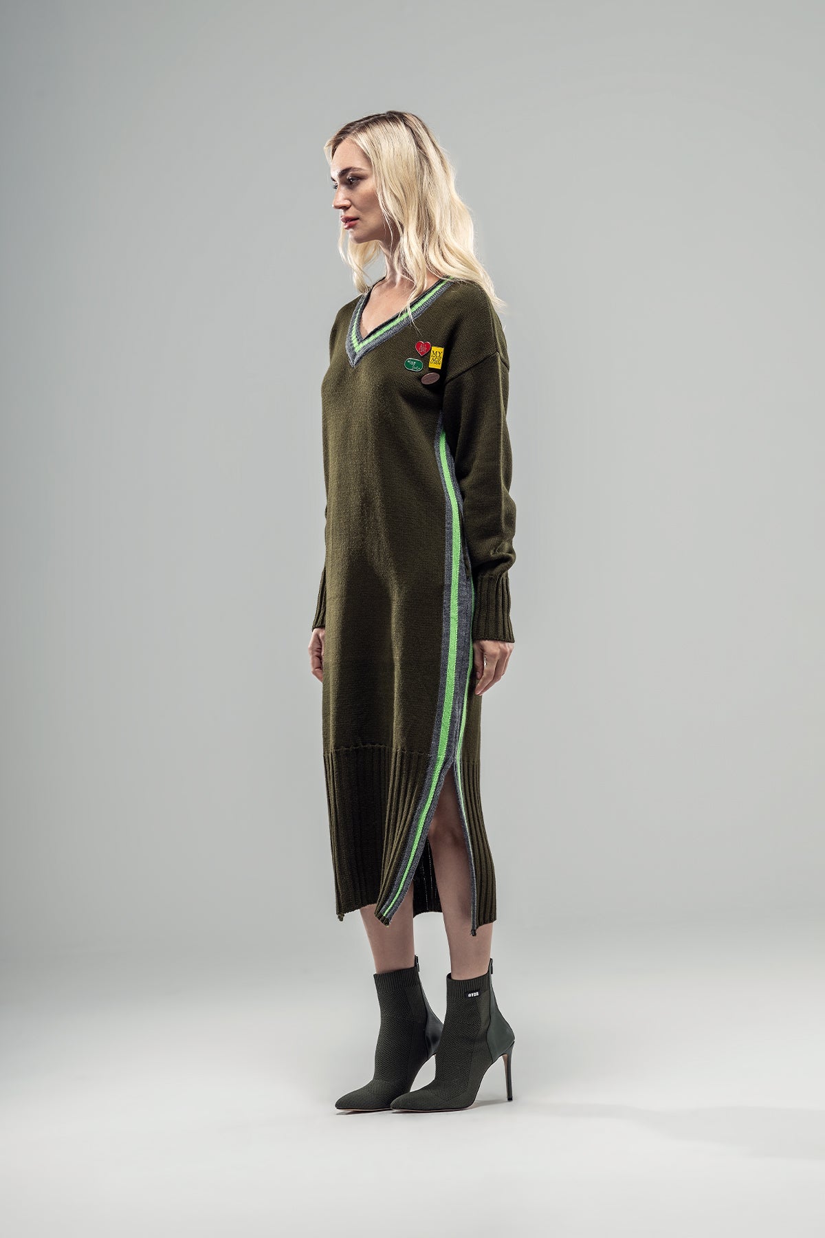 Khaki Knit Dress 20024