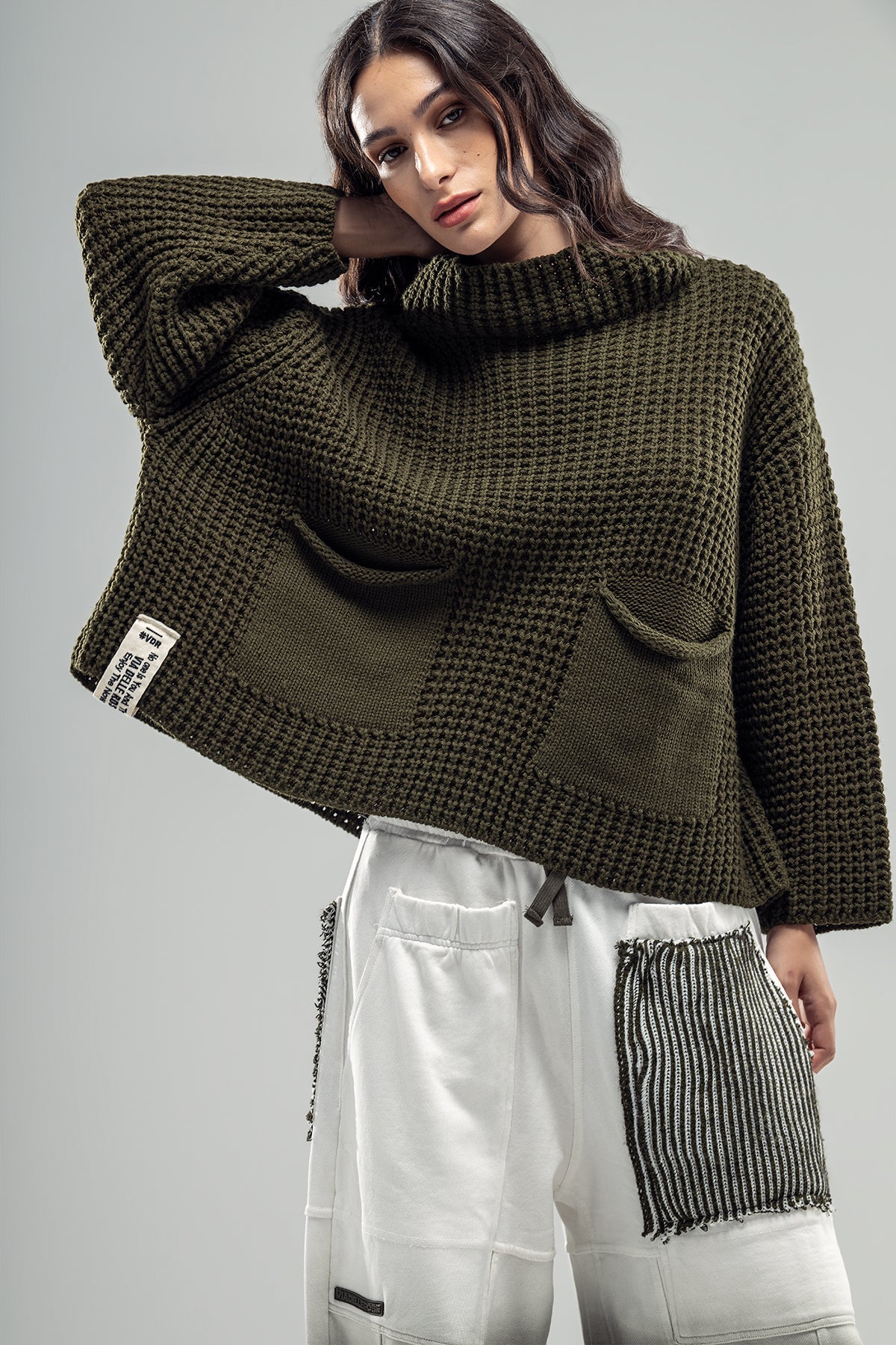 Khaki Knit Sweater 20029