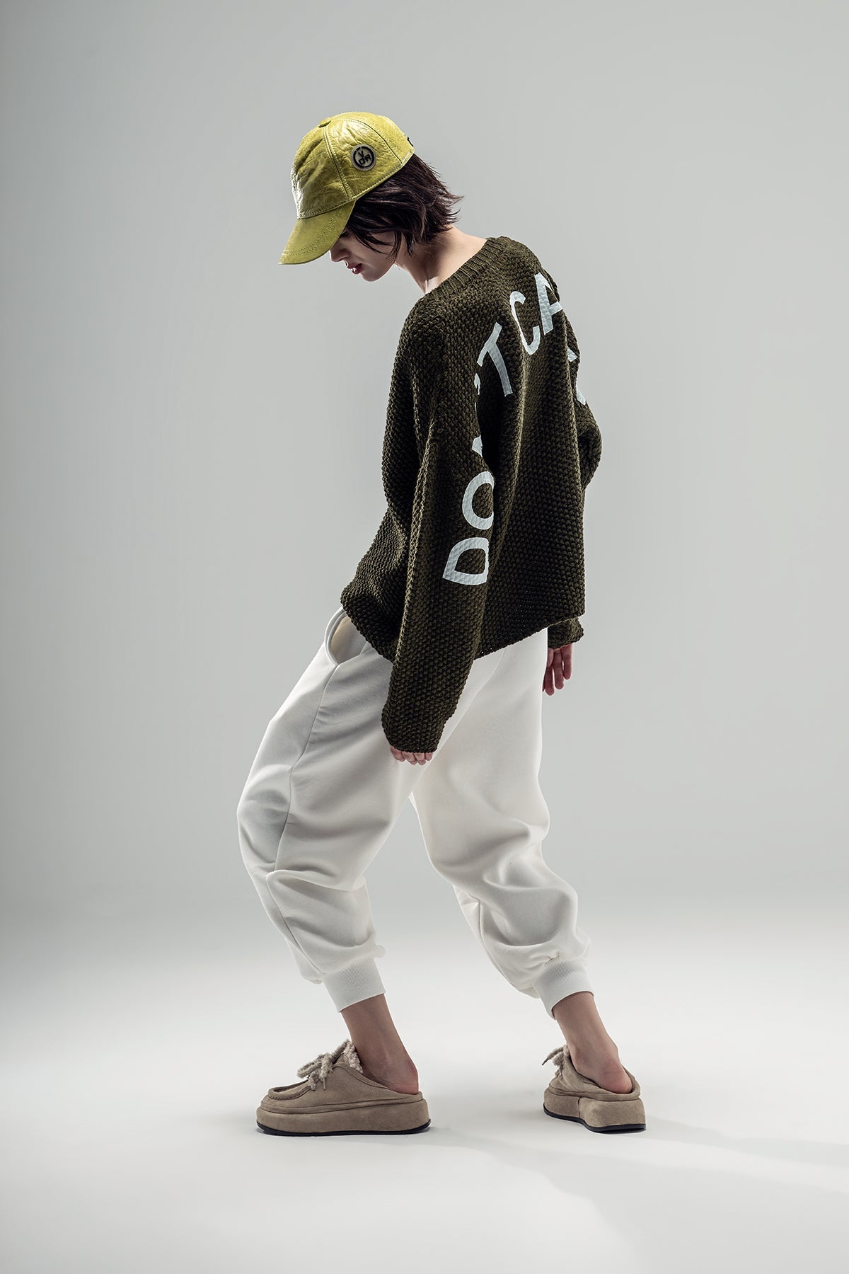 Khaki Melange Knit Sweater 20040