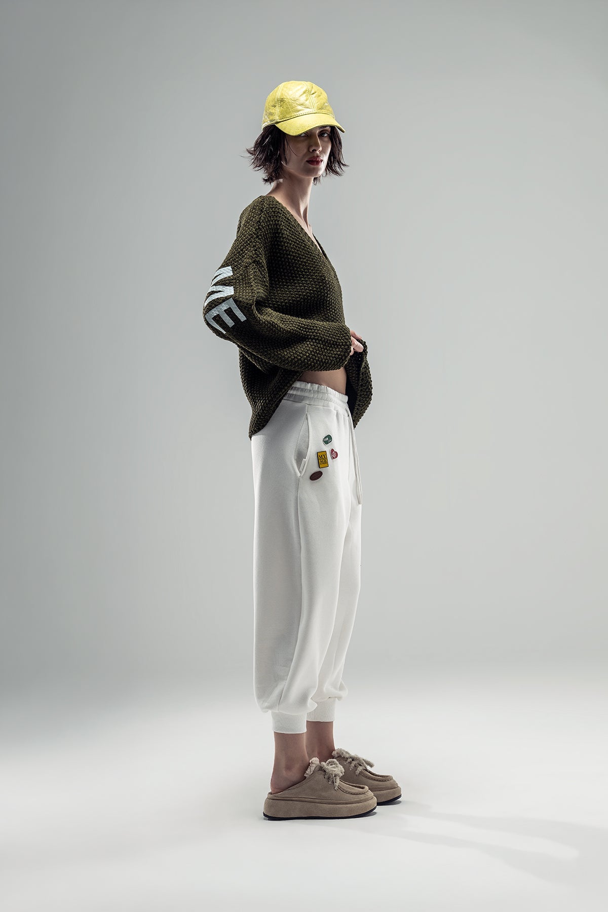 Khaki Melange Knit Sweater 20040