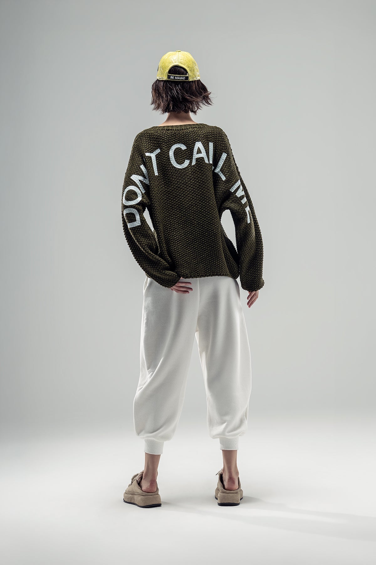 Khaki Melange Knit Sweater 20040