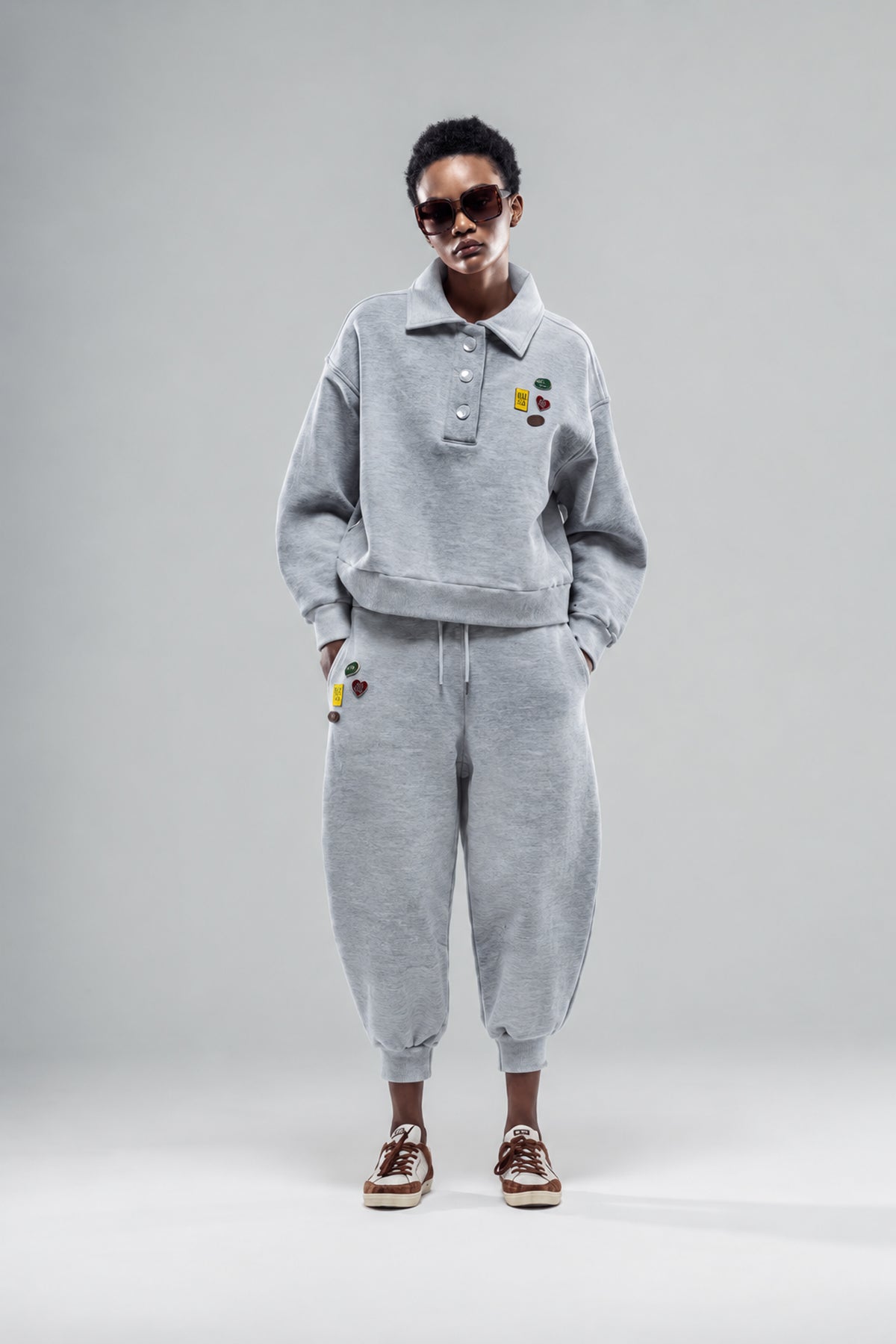Grey Melange Trousers 20072