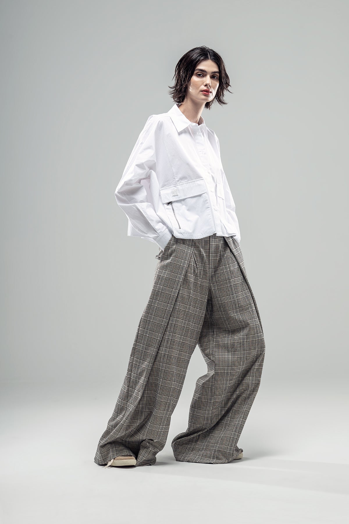 Beige Black Trousers 20186