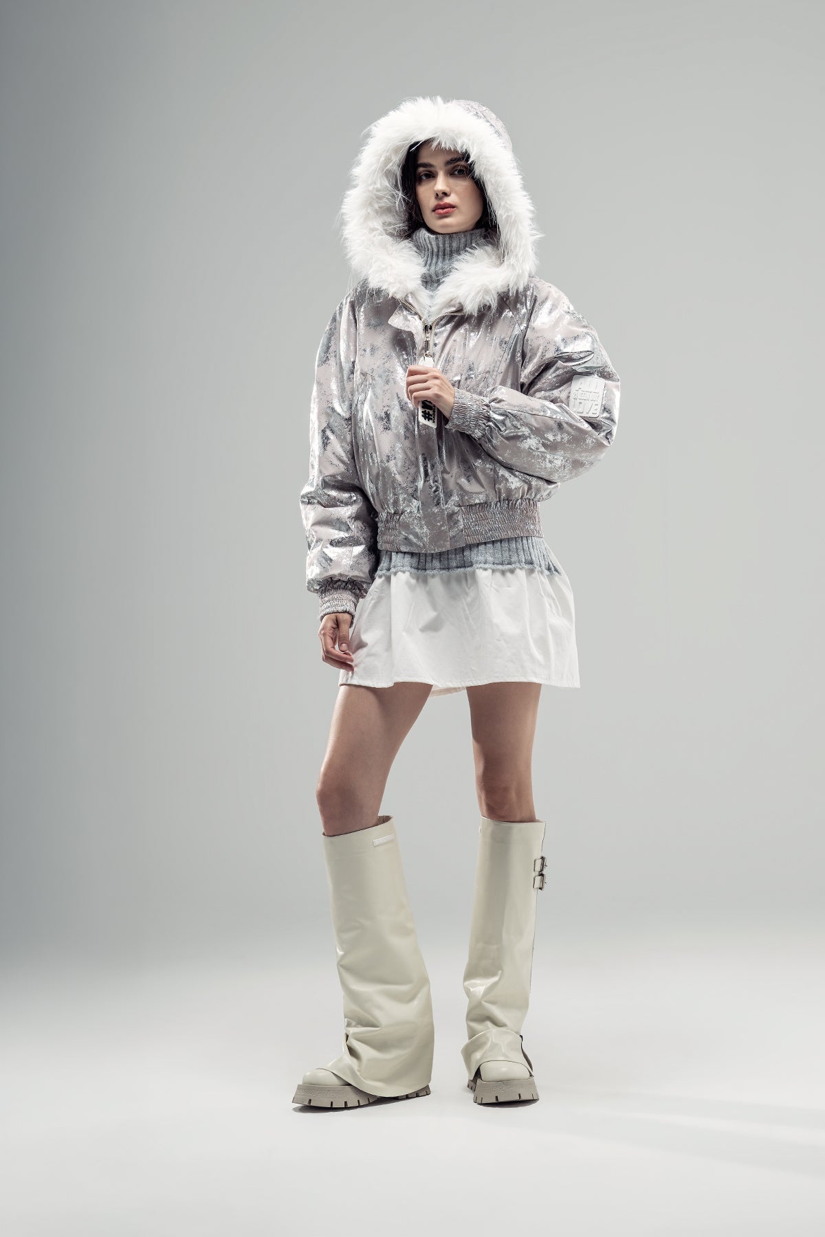 Silver Beige Blouson 20240
