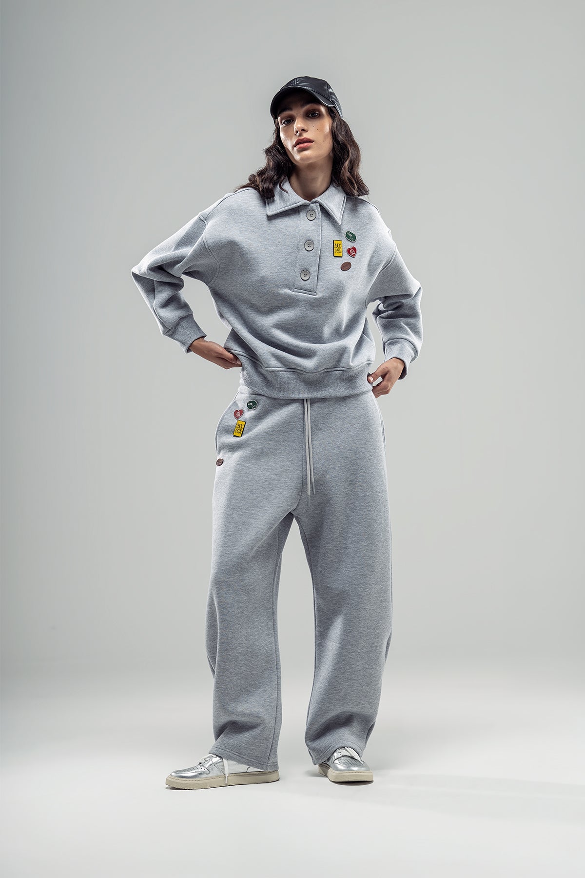 Grey Melange Trousers 20297