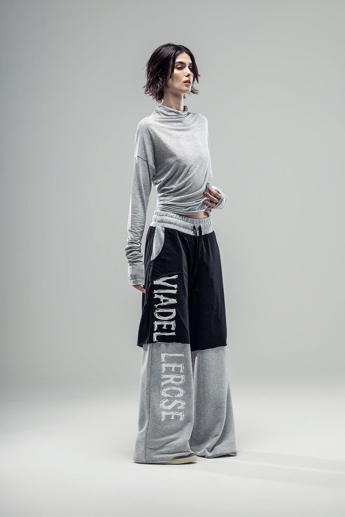Ice Melange Black Trousers 20298